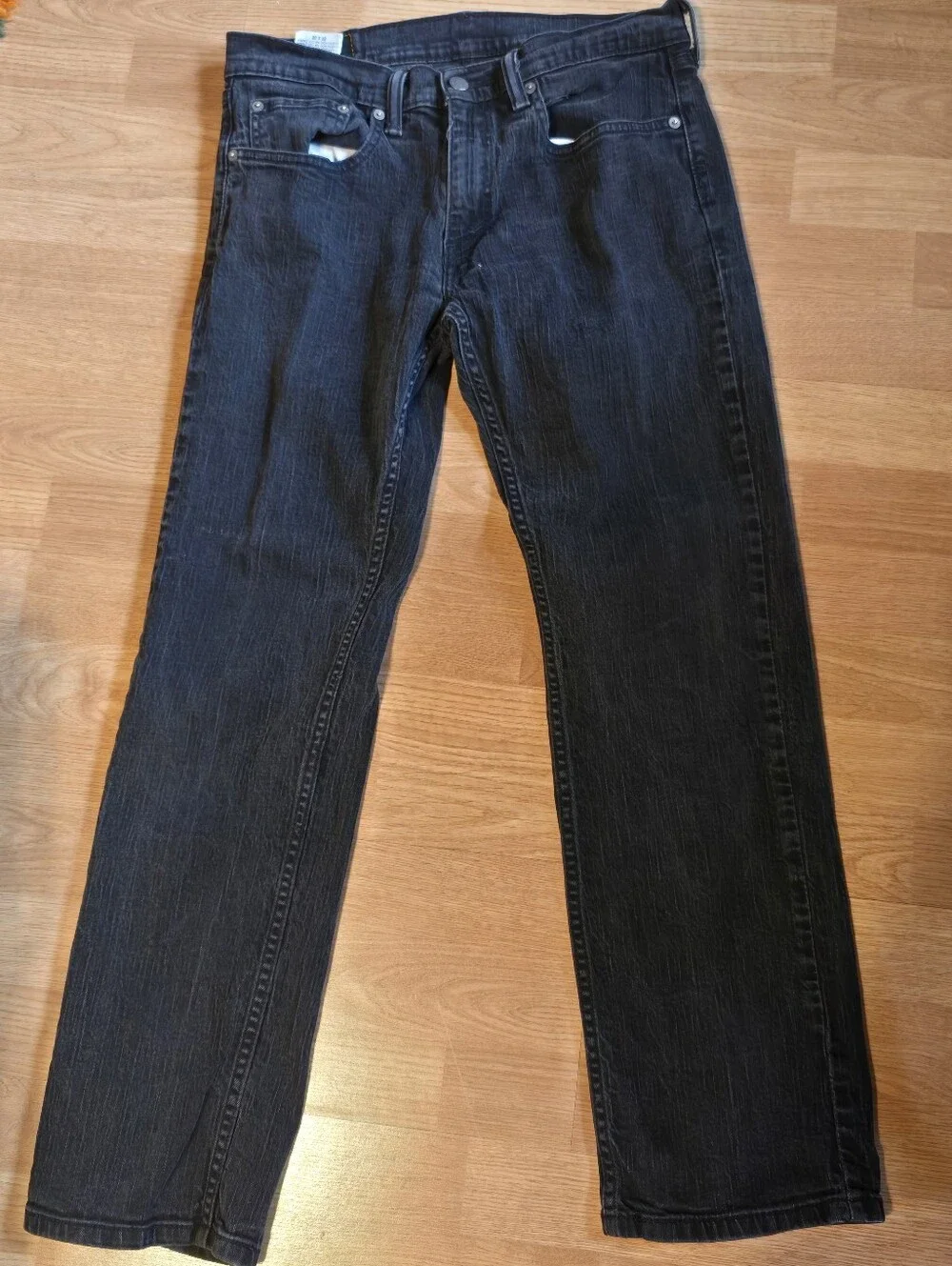 Levis 559 Jeans Mens Faded Black Relaxed Fit Straight Leg Distressed Size 31x32